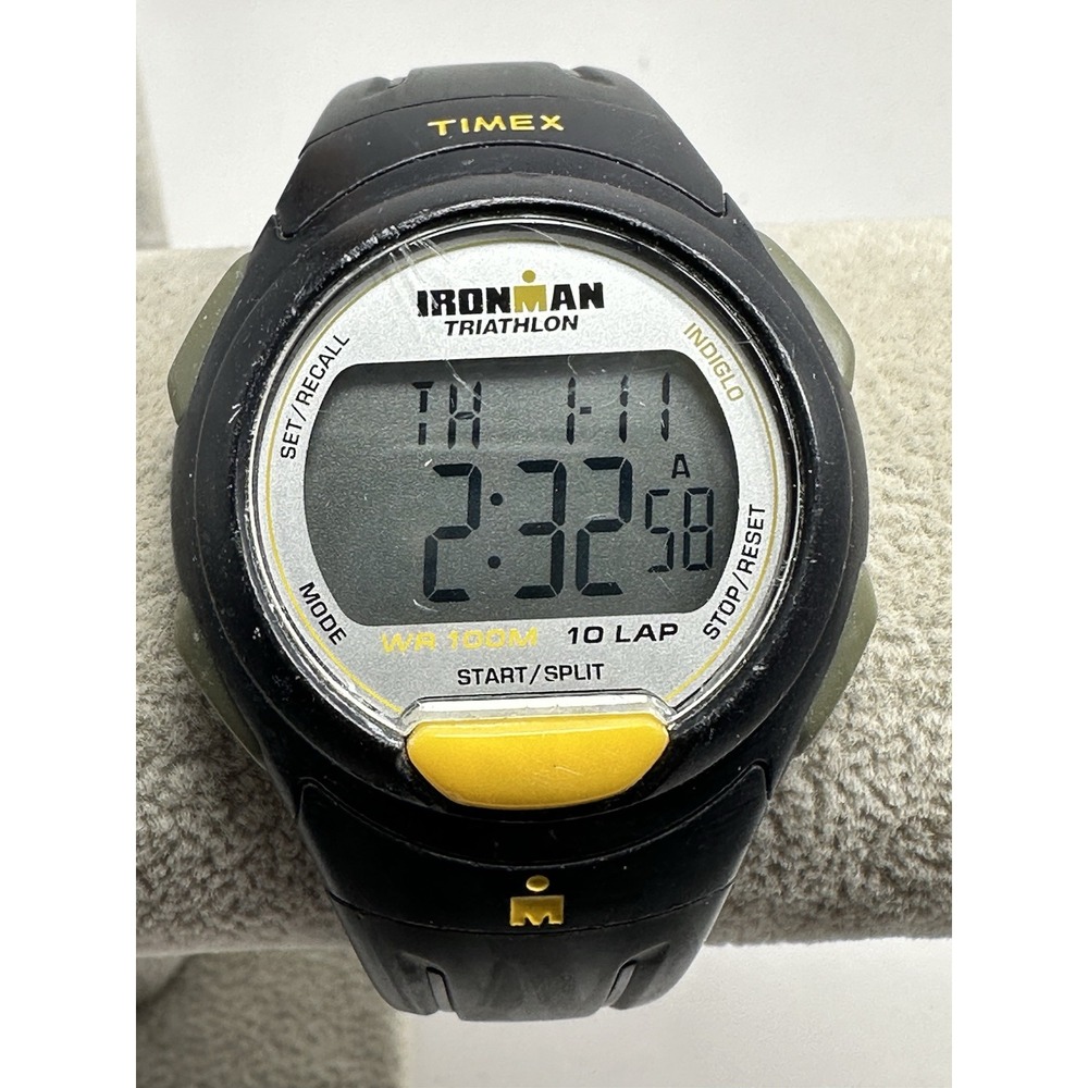 Timex Triathlon 029 New Battery Mens 40MM 8" Indiglo 2014 U53